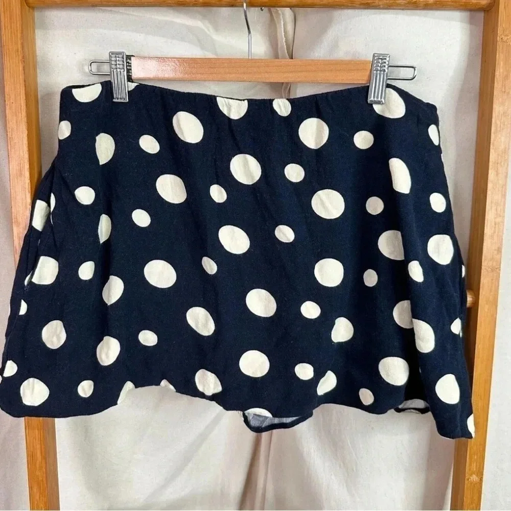 TRAFALUC COLLECTION ZARA SKORT BLUE POLKA DOT SIZE SMALL​